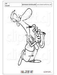 Saksofon boyama sayfaları